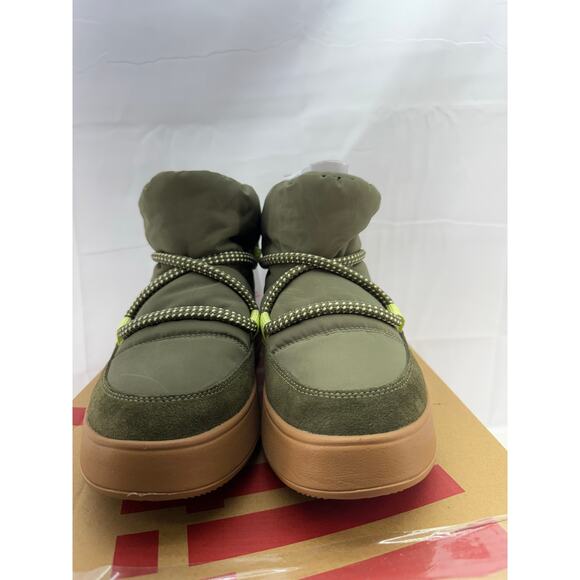 FitFlop F-Mode Womens 8.5 Water Resistant Fleece Lined Winter Ankle Boots Green - Picture 3 of 14